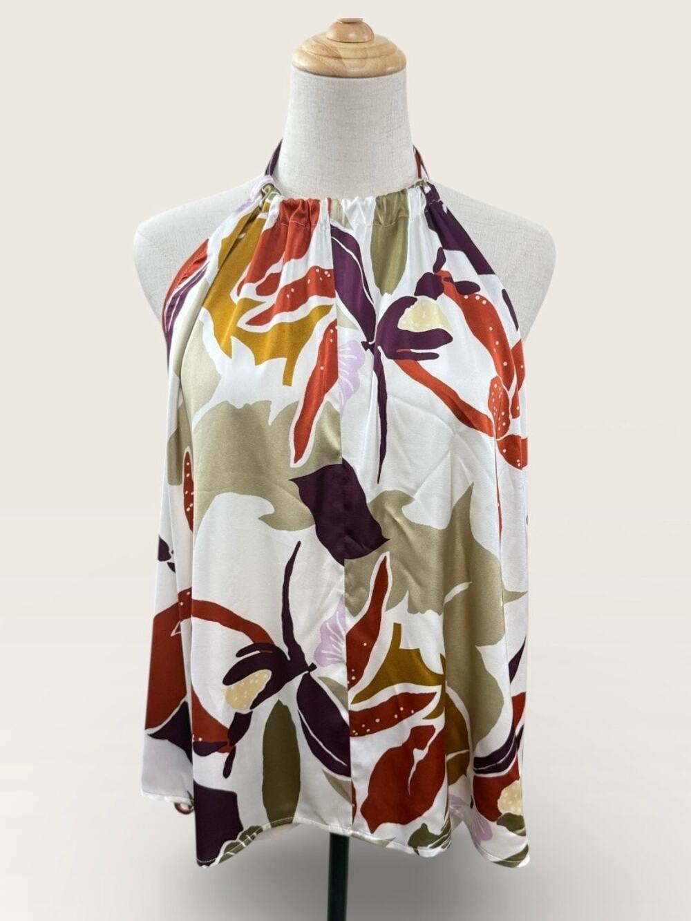 Banana Republic Trapeze Tropical Floral Halter Top, Size 8